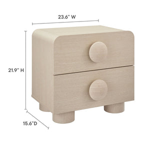 Modway Furniture Sonnet 2-Drawer Nightstand - Retro-Modern Charm with Ample Storage, Ideal for Any Bedroom or Living Space Ash MOD-7181-ASH