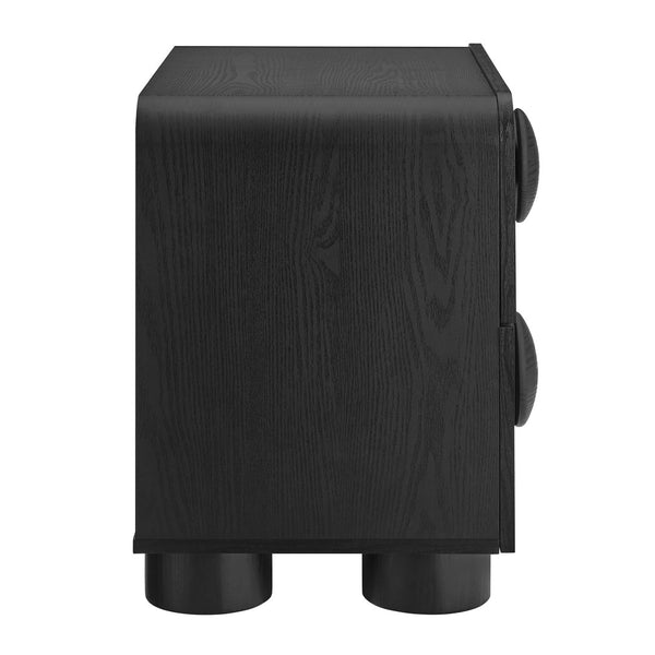 Modway Furniture Sonnet 2-Drawer Nightstand - Retro-Modern Charm with Ample Storage, Ideal for Any Bedroom or Living Space Black MOD-7181-BLK