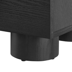 Modway Furniture Sonnet 2-Drawer Nightstand - Retro-Modern Charm with Ample Storage, Ideal for Any Bedroom or Living Space Black MOD-7181-BLK