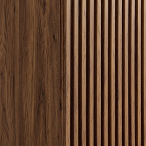 Modway Furniture Render Mid-Century Modern 2-Door Wardrobe Closet with Soft-Close Doors and Adjustable Shelving Walnut MOD-7182-WAL