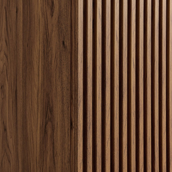 Modway Furniture Render Mid-Century Modern 2-Door Wardrobe Closet with Soft-Close Doors and Adjustable Shelving Walnut MOD-7182-WAL