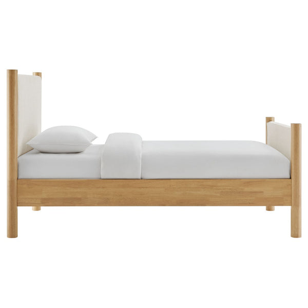 Modway Furniture Maven Twin Size Upholstered Platform Bed – Modern Design, Cozy Comfort, Ideal for Small Spaces Ivory Oak MOD-7183-HEI-OAK