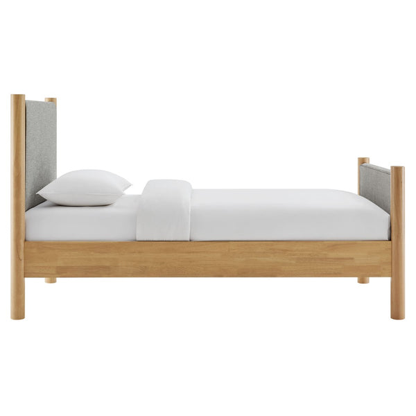 Modway Furniture Maven Twin Size Upholstered Platform Bed – Modern Design, Cozy Comfort, Ideal for Small Spaces Wheat Oak MOD-7183-HEW-OAK