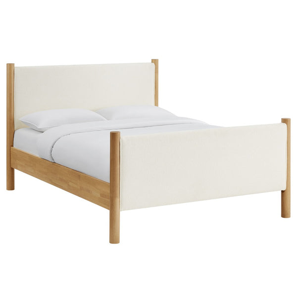 Modway Furniture Maven Full Size Boucle Upholstered Platform Bed - Modern Design, Cozy Comfort for Any Bedroom Feather Oak MOD-7188-FEA-OAK