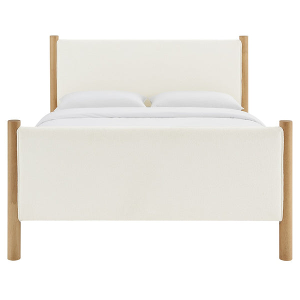 Modway Furniture Maven Full Size Boucle Upholstered Platform Bed - Modern Design, Cozy Comfort for Any Bedroom Feather Oak MOD-7188-FEA-OAK