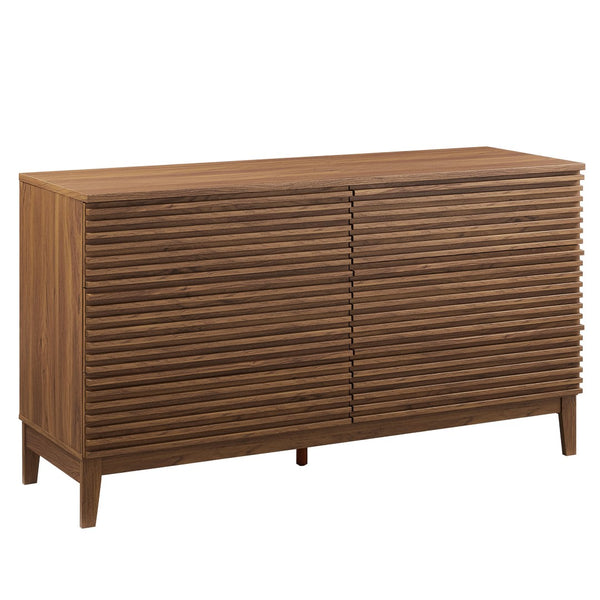 Modway Furniture Render 63" Mid-Century 6-Drawer Dresser – Walnut Finish for Stylish Storage in Any Room MOD-7200-WAL