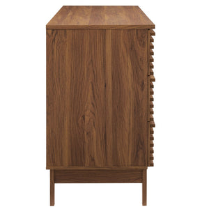Modway Furniture Render 63" Mid-Century 6-Drawer Dresser – Walnut Finish for Stylish Storage in Any Room MOD-7200-WAL