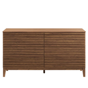 Modway Furniture Render 63" Mid-Century 6-Drawer Dresser – Walnut Finish for Stylish Storage in Any Room MOD-7200-WAL