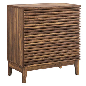Modway Furniture Render 3-Drawer Nightstand - Mid-Century Modern Accent Cabinet with Ample Storage & Style MOD-7201-WAL