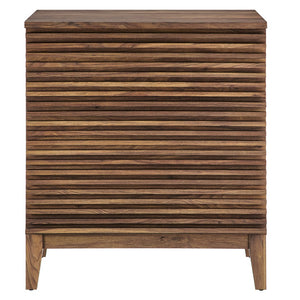 Modway Furniture Render 3-Drawer Nightstand - Mid-Century Modern Accent Cabinet with Ample Storage & Style MOD-7201-WAL