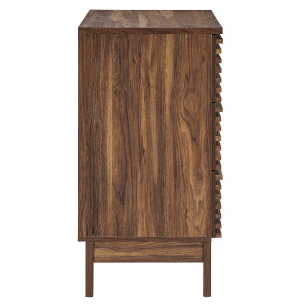 Modway Furniture Render 3-Drawer Nightstand - Mid-Century Modern Accent Cabinet with Ample Storage & Style MOD-7201-WAL