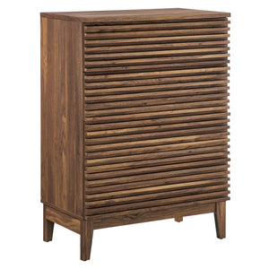 Modway Furniture Render 4-Drawer Chest - Mid-Century Walnut Storage Dresser for Bedroom, Hallway, or Living Room MOD-7202-WAL