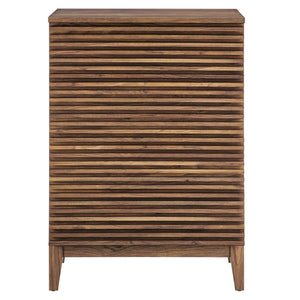 Modway Furniture Render 4-Drawer Chest - Mid-Century Walnut Storage Dresser for Bedroom, Hallway, or Living Room MOD-7202-WAL