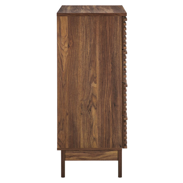 Modway Furniture Render 4-Drawer Chest - Mid-Century Walnut Storage Dresser for Bedroom, Hallway, or Living Room MOD-7202-WAL