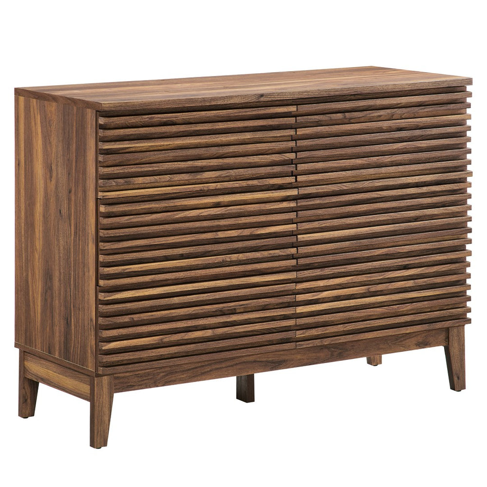 Modway Furniture Render 47" 6-Drawer Dresser - Mid-Century Modern Storage Solution with Walnut Finish & Style MOD-7204-WAL