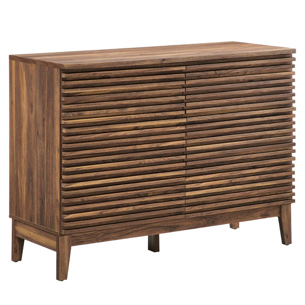 Modway Furniture Render 47" 6-Drawer Dresser - Mid-Century Modern Storage Solution with Walnut Finish & Style MOD-7204-WAL