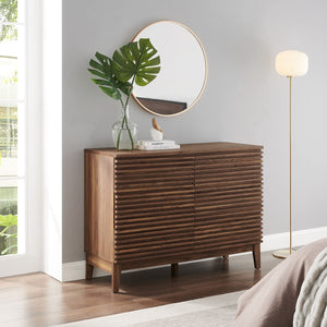 Modway Furniture Render 47" 6-Drawer Dresser - Mid-Century Modern Storage Solution with Walnut Finish & Style MOD-7204-WAL