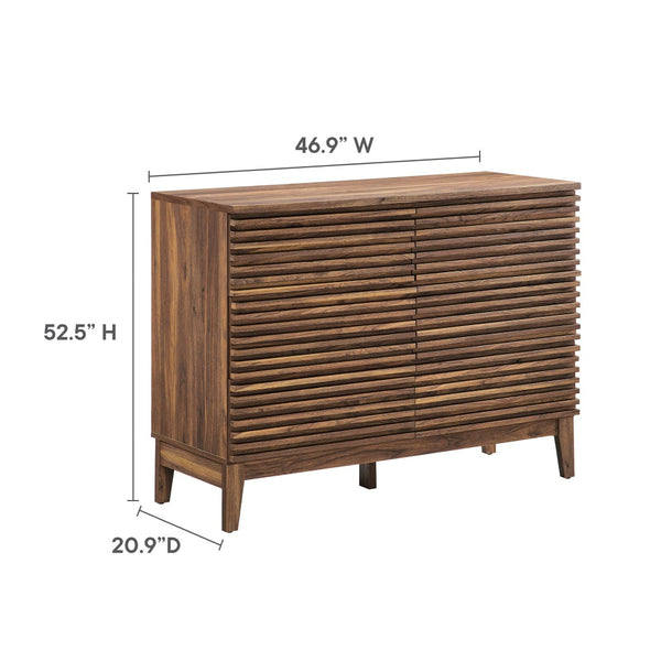 Modway Furniture Render 47" 6-Drawer Dresser - Mid-Century Modern Storage Solution with Walnut Finish & Style MOD-7204-WAL
