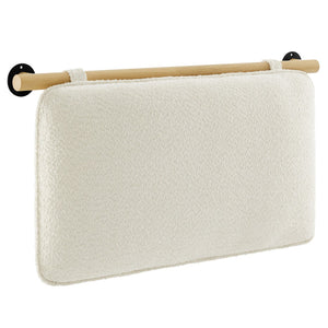 Modway Furniture Anela Wall-Mounted Chenille Upholstered Twin Headboard - Space-Saving, Cozy Design for Modern Rooms Cream Natural MOD-7205-CRE-NAT