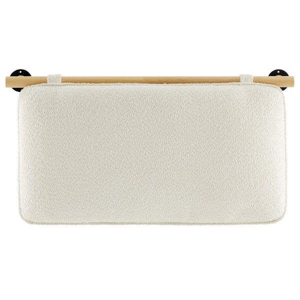 Modway Furniture Anela Wall-Mounted Chenille Upholstered Twin Headboard - Space-Saving, Cozy Design for Modern Rooms Cream Natural MOD-7205-CRE-NAT