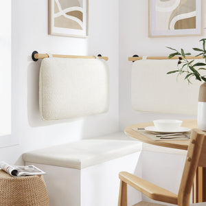 Modway Furniture Anela Wall-Mounted Chenille Upholstered Twin Headboard - Space-Saving, Cozy Design for Modern Rooms Cream Natural MOD-7205-CRE-NAT