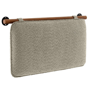 Modway Furniture Anela Wall-Mounted Chenille Upholstered Twin Headboard - Space-Saving, Cozy Design for Modern Rooms Oat Walnut MOD-7205-OAT-WAL