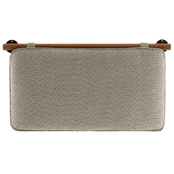 Modway Furniture Anela Wall-Mounted Chenille Upholstered Twin Headboard - Space-Saving, Cozy Design for Modern Rooms Oat Walnut MOD-7205-OAT-WAL