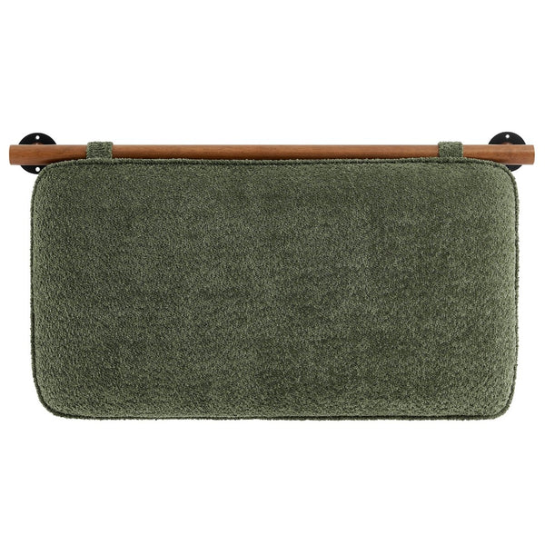 Modway Furniture Anela Wall-Mounted Chenille Upholstered Twin Headboard - Space-Saving, Cozy Design for Modern Rooms Sage Walnut MOD-7205-SGE-WAL