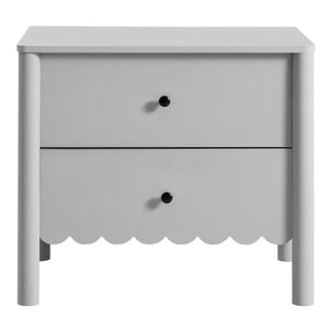 Modway Furniture Emmeline Scalloped 2-drawer Nightstand - Elegant Storage Solution For Modern Bedrooms & Living Spaces Gray  Mod-7206-lgr