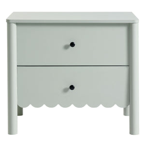 Modway Furniture Emmeline Scalloped 2-drawer Nightstand - Elegant Storage Solution For Modern Bedrooms & Living Spaces Green  Mod-7206-sge