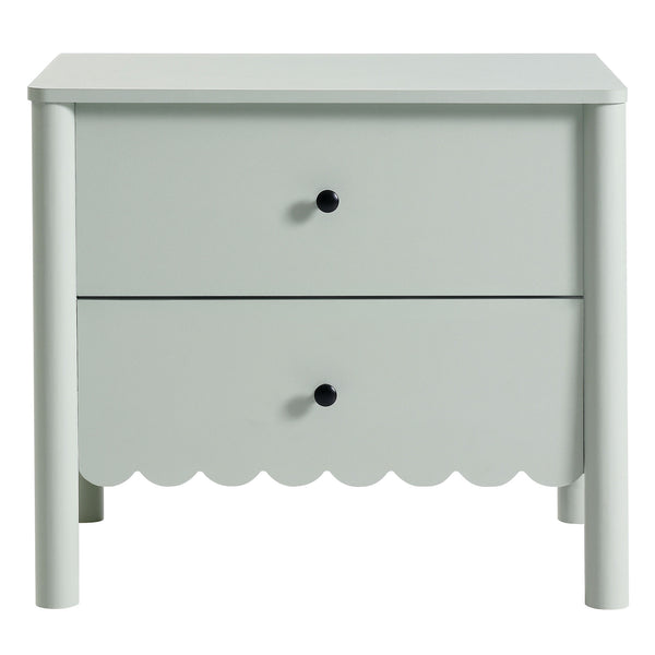 Modway Furniture Emmeline Scalloped 2-drawer Nightstand - Elegant Storage Solution For Modern Bedrooms & Living Spaces Green  Mod-7206-sge
