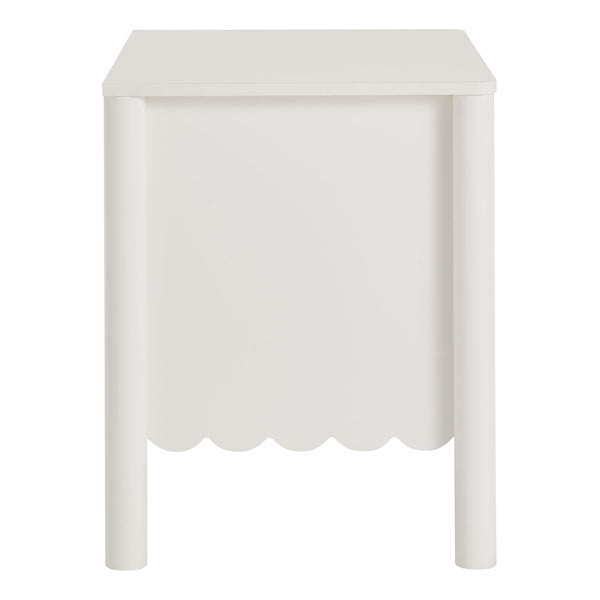 Modway Furniture Emmeline Scalloped 2-drawer Nightstand - Elegant Storage Solution For Modern Bedrooms & Living Spaces White  Mod-7206-whi