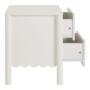 Modway Furniture Emmeline Scalloped 2-drawer Nightstand - Elegant Storage Solution For Modern Bedrooms & Living Spaces White  Mod-7206-whi