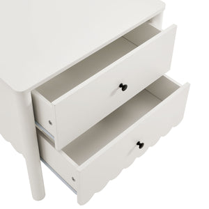 Modway Furniture Emmeline Scalloped 2-drawer Nightstand - Elegant Storage Solution For Modern Bedrooms & Living Spaces White  Mod-7206-whi