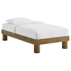 Modway Furniture Runa Twin Platform Bed - Modern Minimalist Design in French Oak, Sturdy Wood Frame, Easy Assembly MOD-7207-FRO