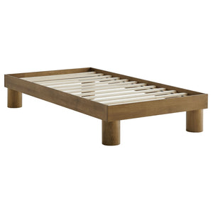 Modway Furniture Runa Twin Platform Bed - Modern Minimalist Design in French Oak, Sturdy Wood Frame, Easy Assembly MOD-7207-FRO