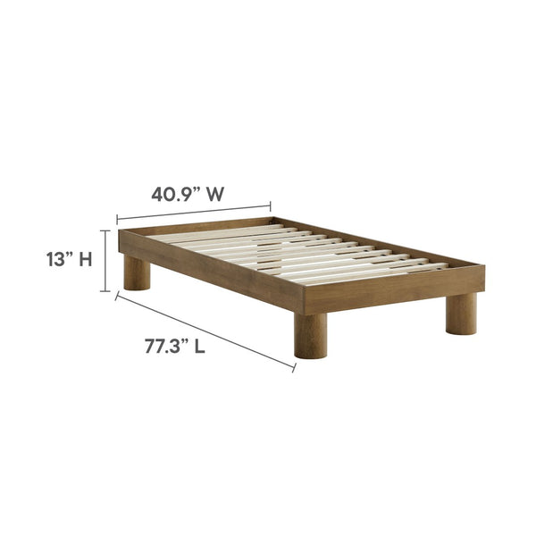 Modway Furniture Runa Twin Platform Bed - Modern Minimalist Design in French Oak, Sturdy Wood Frame, Easy Assembly MOD-7207-FRO