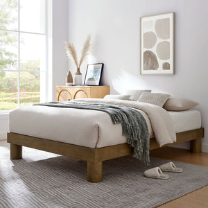 Modway Furniture Runa Wood Full Platform Bed - Sturdy, Stylish Design for Modern Bedrooms, No Box Spring Required! MOD-7208-FRO