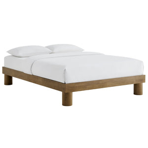 Modway Furniture Runa Wood Queen Platform Bed - Modern Minimalist Design, Sturdy Support, Easy Assembly & Versatile Use MOD-7209-FRO