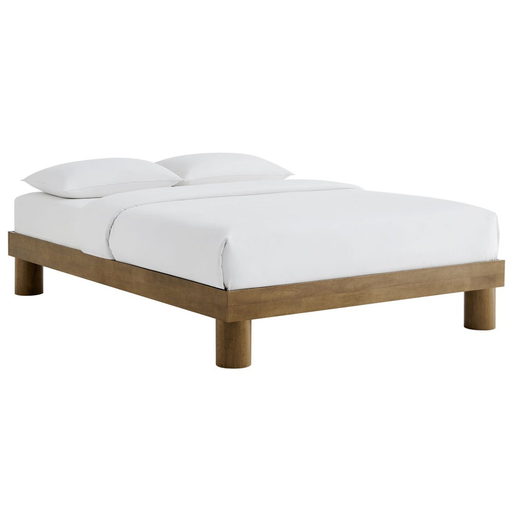 Modway Furniture Runa Wood King Platform Bed – Minimalist Design with Solid Support for Modern Bedrooms, French Oak Finish MOD-7210-FRO