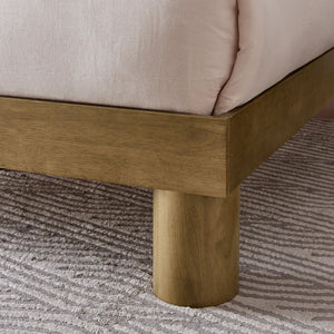 Modway Furniture Runa Wood King Platform Bed – Minimalist Design with Solid Support for Modern Bedrooms, French Oak Finish MOD-7210-FRO