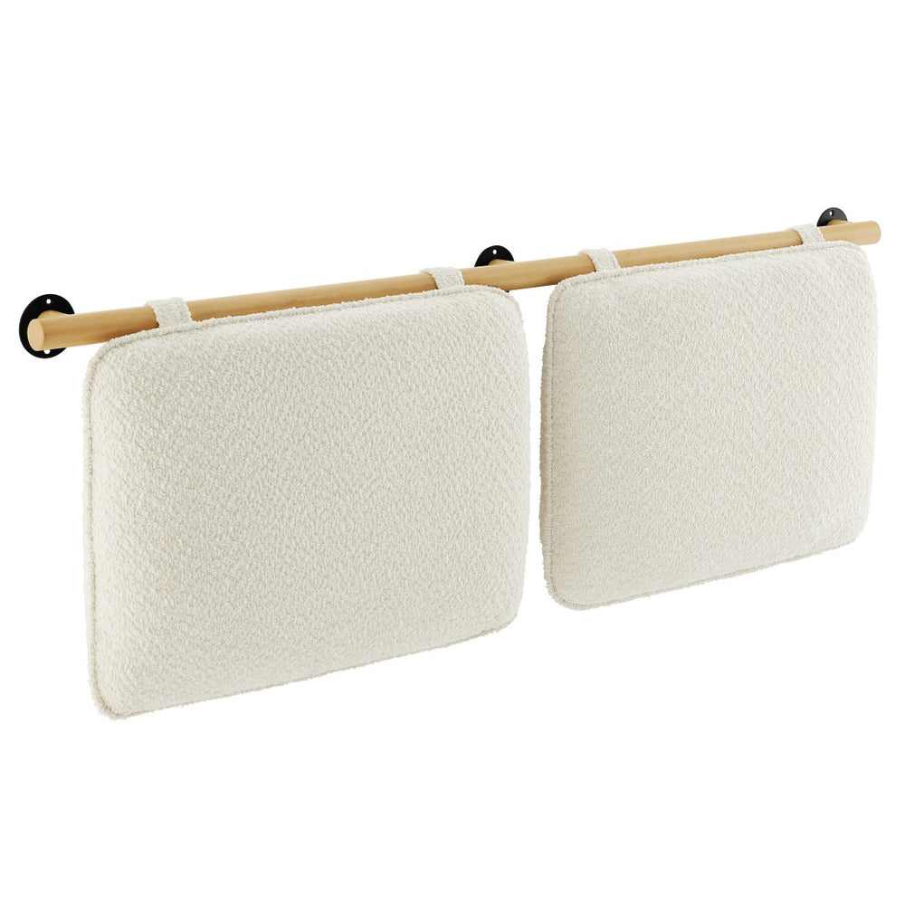 Modway Furniture Anela Wall-Mounted Chenille Upholstered Headboard - Space-Saving Design for Modern Bedrooms Cream Natural MOD-7211-CRE-NAT