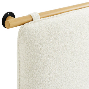Modway Furniture Anela Wall-Mounted Chenille Upholstered Headboard - Space-Saving Design for Modern Bedrooms Cream Natural MOD-7211-CRE-NAT