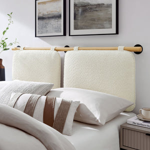 Modway Furniture Anela Wall-Mounted Chenille Upholstered Headboard - Space-Saving Design for Modern Bedrooms Cream Natural MOD-7211-CRE-NAT