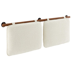 Modway Furniture Anela Wall-Mounted Chenille Upholstered Headboard - Space-Saving Design for Modern Bedrooms Cream Walnut MOD-7211-CRE-WAL