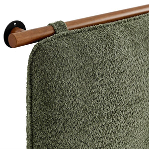 Modway Furniture Anela Wall-Mounted Chenille Upholstered Headboard - Space-Saving Design for Modern Bedrooms Sage Walnut MOD-7211-SGE-WAL