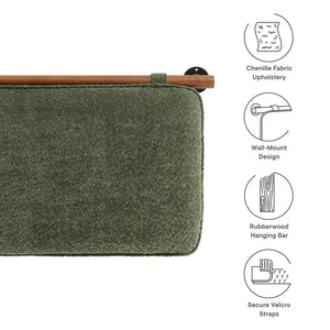 Modway Furniture Anela Wall-Mounted Chenille Upholstered Headboard - Space-Saving Design for Modern Bedrooms Sage Walnut MOD-7211-SGE-WAL