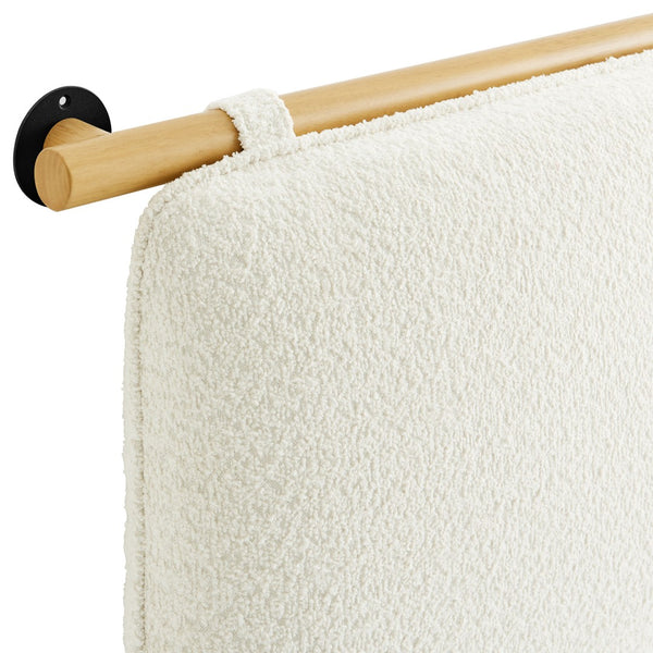 Modway Furniture Anela Wall-Mounted Chenille Upholstered Headboard - Cozy, Space-Saving Design for Modern Bedrooms Cream Natural MOD-7212-CRE-NAT