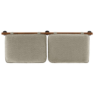 Modway Furniture Anela Wall-Mounted Chenille Upholstered Headboard - Cozy, Space-Saving Design for Modern Bedrooms Oatmeal Walnut MOD-7212-OAT-WAL