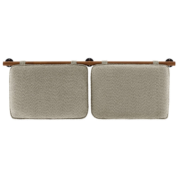 Modway Furniture Anela Wall-Mounted Chenille Upholstered Headboard - Cozy, Space-Saving Design for Modern Bedrooms Oatmeal Walnut MOD-7212-OAT-WAL